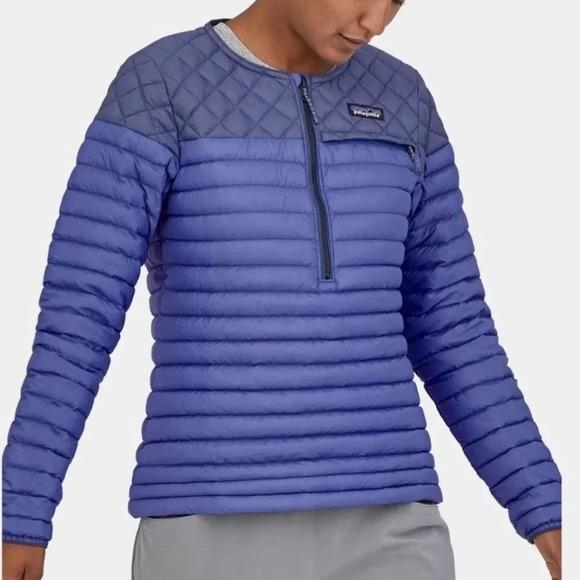 Patagonia Women’s Alplight Down Half Zip Pullover Jacket Float Blue Small Spring - Picture 1 of 9